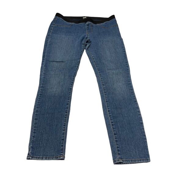 Old Navy Jeans Womens 12 Regular Blue Denim Cotton Pull On Mid-Rise Straight Leg - Picture 1 of 7